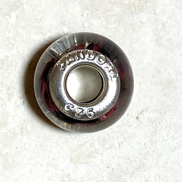Pandora Black Pink Lamp Work Murano Glass Charm - Picture 2 of 5